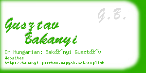 gusztav bakanyi business card